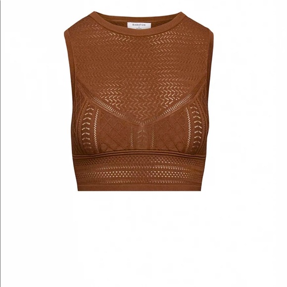 Aritzia Babaton Pointelle Tank Top in brown/taupe. - Picture 2 of 2